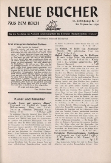 Neue Bücher aus dem Reich, 13. Jahrgang, 1938, Nr.9