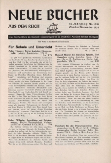 Neue Bücher aus dem Reich, 13. Jahrgang, 1938, Nr.10/11