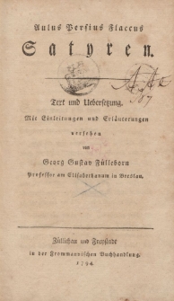 Aulus Persius Flaccus Satyren […]