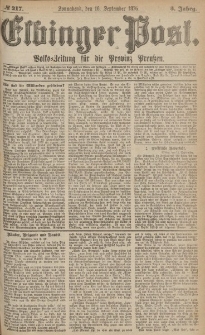 Elbinger Post, Nr.217 Sonnabend 16 September 1876, 3 Jh