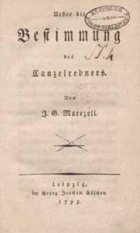 Ueber die Bestimmung des Canzelreders