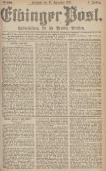 Elbinger Post, Nr.220 Mittwoch 20 September 1876, 3 Jh