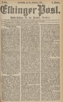 Elbinger Post, Nr.221 Donnerstag 21 September 1876, 3 Jh