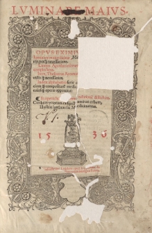 LVMINARE MAIVS. Opus eximium quod Luminare maius dicitur Medicis et Aromatariis pernecessarium. Lumen Apothecariorum, pleraque scitu digna complectens. Item, Thesaurus Aromatariorum nominorum utilis et necessarius […]