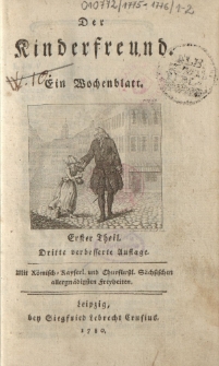 Der Kinderfreund: ein Wochenblatt, Erster und Zwenter Theil