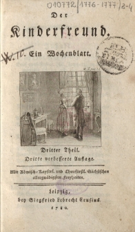 Der Kinderfreund: ein Wochenblatt, Dritter und Vierter Theil