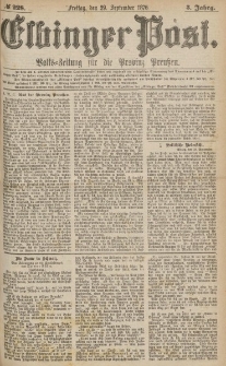 Elbinger Post, Nr.228 Freitag 29 September 1876, 3 Jh