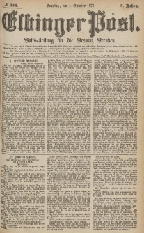 Elbinger Post, Nr.230 Sonntag 1 October 1876, 3 Jh