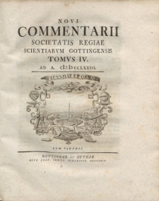Novi commentarii Societatis Regiae Scientarum Gottingensis t. 4