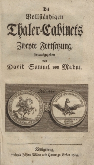 Des Vollständiges Thaler-Cabinet [ … ], 1769