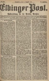 Elbinger Post, Nr.181 Sonnabend 5 August 1876, 3 Jh