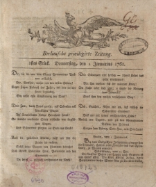 Berlinische privilegirte Zeitung. 1761