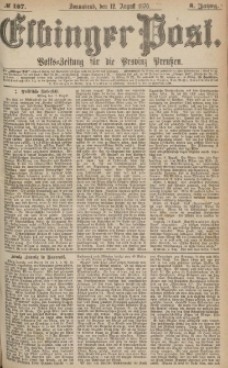 Elbinger Post, Nr.187 Sonnabend 12 August 1876, 3 Jh
