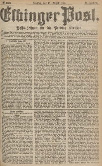 Elbinger Post, Nr.189 Dienstag 15 August 1876, 3 Jh