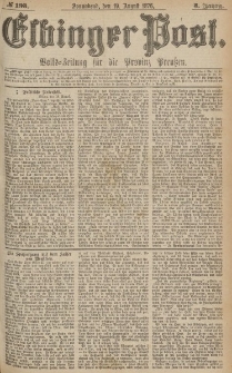 Elbinger Post, Nr.193 Sonnabend 19 August 1876, 3 Jh