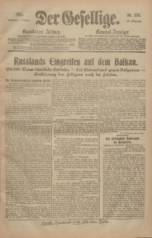 Der Gesellige, Nr. 233, Dienstag, 5. Oktober 1915