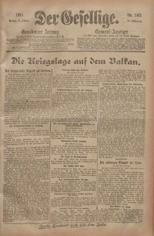 Der Gesellige, Nr. 242, Freitag, 15. Oktober 1915