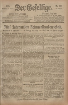 Der Gesellige, Nr. 247, Donnerstag, 21. Oktober 1915