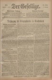 Der Gesellige, Nr. 252, Mittwoch, 27. Oktober 1915
