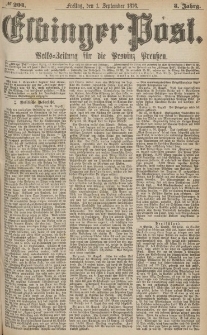 Elbinger Post, Nr.204 Freitag 1 September 1876, 3 Jh