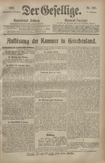 Der Gesellige, Nr. 267, Sonnabend, 13. November 1915