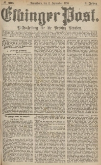 Elbinger Post, Nr.205 Sonnabend 2 September 1876, 3 Jh