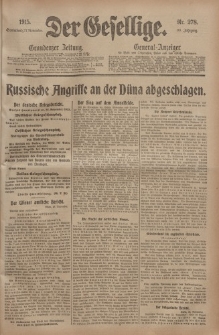 Der Gesellige, Nr. 278, Sonnabend, 27. November 1915