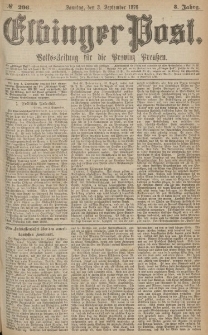 Elbinger Post, Nr.206 Sonntag 3 September 1876, 3 Jh