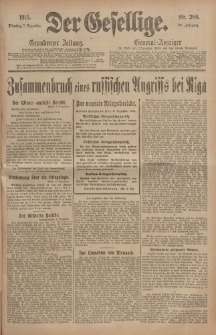 Der Gesellige, Nr. 286, Dienstag, 7. Dezember 1915