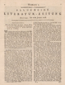 Allgemeine Literatur-Zeitung vom Jahre 1786. Januar, Februar, März.