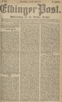 Elbinger Post, Nr.173 Donnerstag 27 Juli 1876, 3 Jh