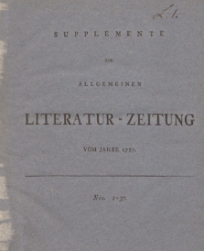 Supplemente zur Allgemeinen Literatur-Zeitung vom Jahre 1787.