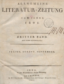 Allgemeine Literatur-Zeitung vom Jahre 1801. Dritter Band. Julius, August, September.