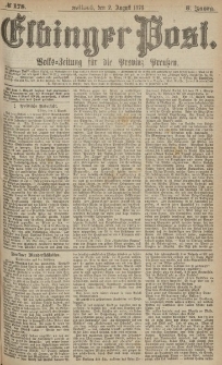 Elbinger Post, Nr.178 Mittwoch 2 August 1876, 3 Jh