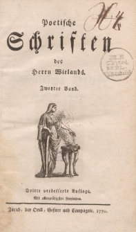 Poetische Schriften des Herrn Wielands. Zweyter Band