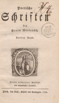 Poetische Schriften des Herrn Wielands. Dritter Band