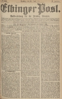Elbinger Post, Nr.141 Dienstag 20 Juni 1876, 3 Jh