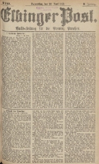 Elbinger Post, Nr.143 Donnerstag 22 Juni 1876, 3 Jh