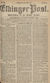 Elbinger Post, Nr.144 Freitag 23 Juni 1876, 3 Jh