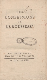 Les Confessions de J.J. Rousseau