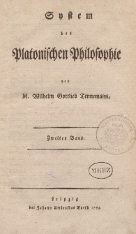 System der Platonischen Philosophie […] Zweiter Band