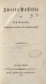 Zweite Postille von C.F. Sintenis […] Dritter Theil