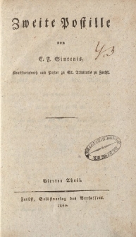 Zweite Postille von C.F. Sintenis […] Vierter Theil