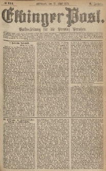 Elbinger Post, Nr.114 Mittwoch 17 Mai 1876, 3 Jh