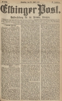 Elbinger Post, Nr.118 Sonntag 21 Mai 1876, 3 Jh