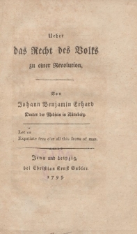 Ueber das Recht des Volks zu einer Revolution […]