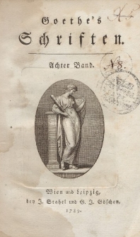 Goethe’s Schriften. Achter Band
