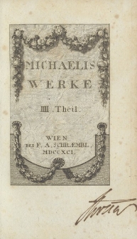 Sämmtliche poetische Werke des Herrn Johann Benjamin Michaelis […] IV. Theil