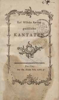 Karl Wilhelm Ramlers geistliche Kantaten