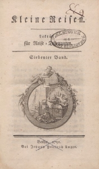 Kleine Reisen. Lektüre für Reise-Dilettanten. Siebenter Band